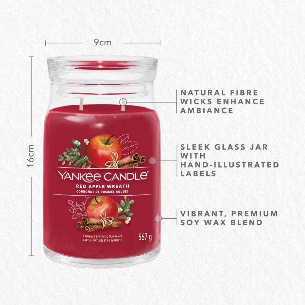 Yankee Candle Red Apple Wreath Large Jar Extra Image 2